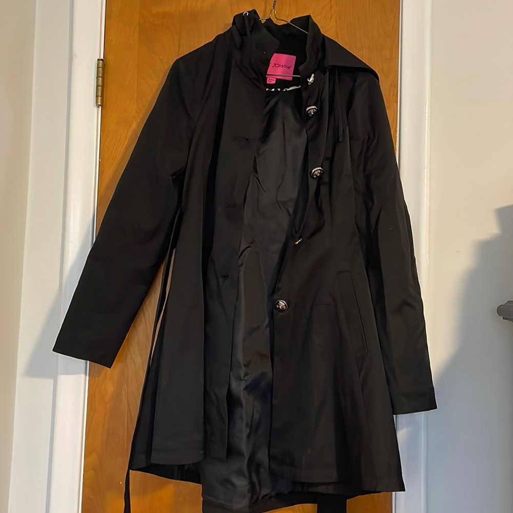 Betsy Johnson Peplum Rain Anorak Jacket